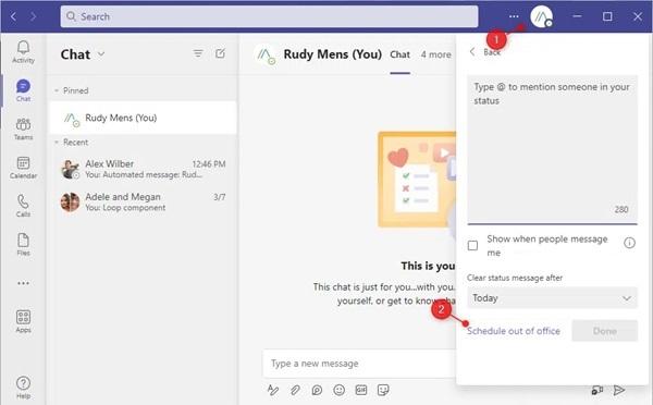 How to Set Out of Office Status on Microsoft Teams